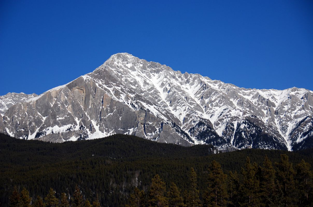 28B Mount Ishbel Afternoon From Trans Canada Highway Driving Between Banff And Lake Louise in Winter